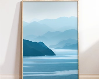 Calm Blue Lake and Mountain Fine Art Print