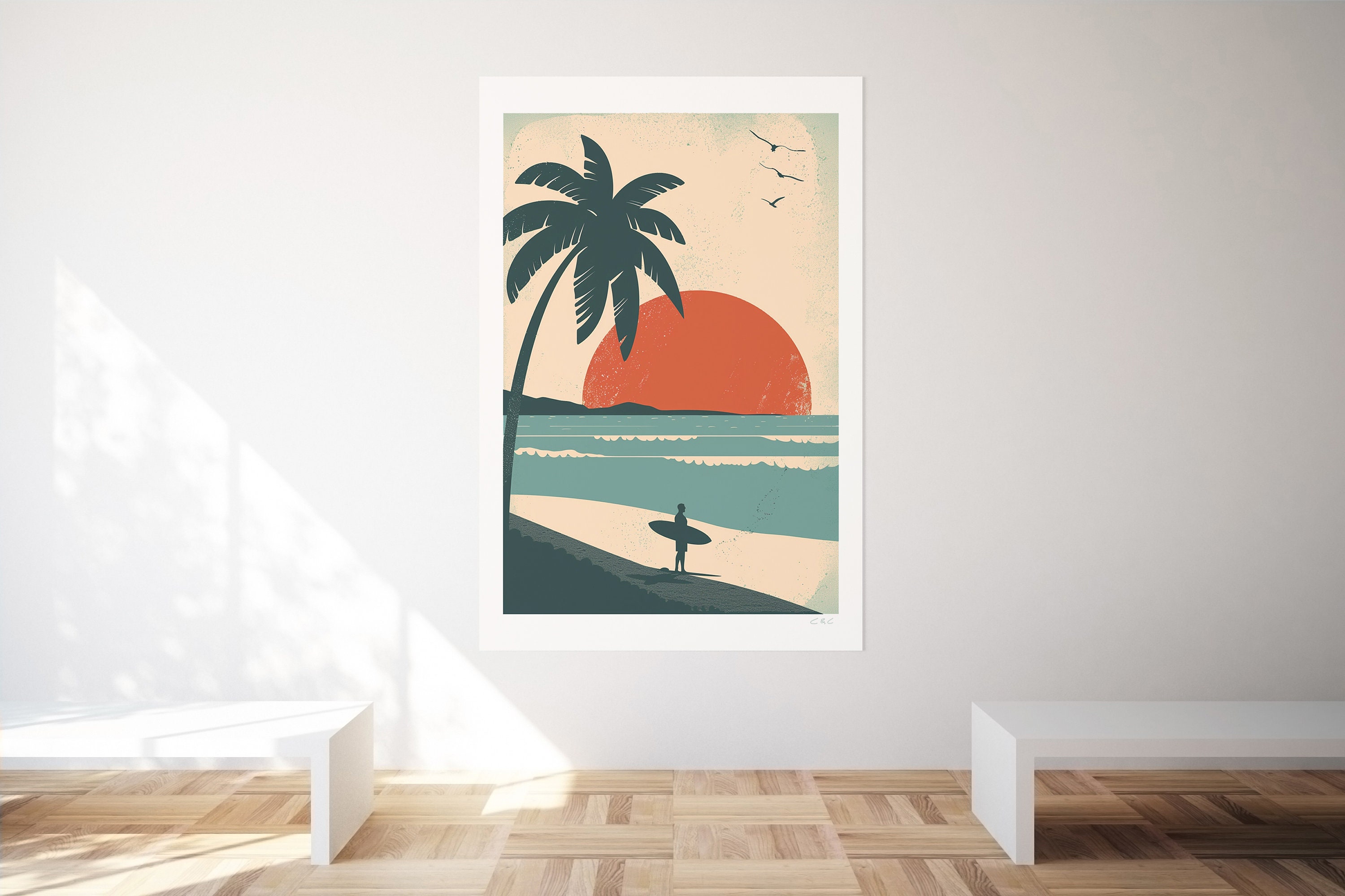 Surf Beach Art Print Surf Wall Art Beach House Decor Digital Download ...