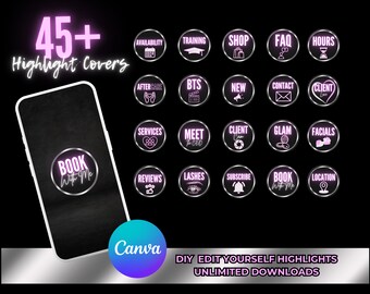 Instagram Highlight Covers Social Media Highlights covers  Beauty Business Stori Highlights For Hair Business Lash business Makeup Artist