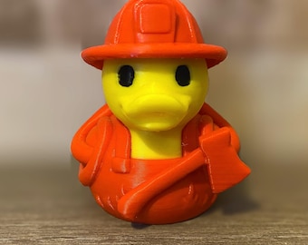 Firefighter Duck | Firefighter Gift | 3D Printed Dashboard Duck | Fireman Gift | Fire Department Decor | Vehicle Dashboard Decor | Collect