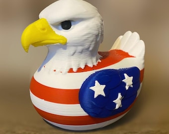 American Eagle USA Duck - 3D Printed Figurine - Car Dashboard Decor - Ducking Gift - Cruises - Collectibles