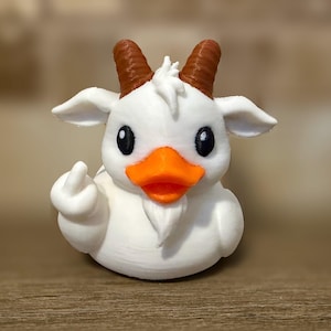 Goat Finger Duck | 3D Printed Figurine | Cruise Duck | Dashboard Duck | Car Dashboard Decor | Duck Exchange Gift | Collectible Duck
