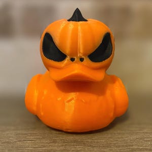 Spooky Jack-O-Lantern Duck - 3D Printed Figurine