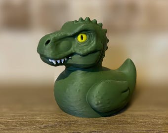 3D Printed T-Rex Duck Hybrid: Novelty PLA Figurine - Car Dashboard Decor - Cruises