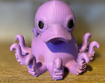 Octopus Duck - 3D Printed Figurine - Car Dashboard Decor - Ducking Gift - Cruises - Collectibles