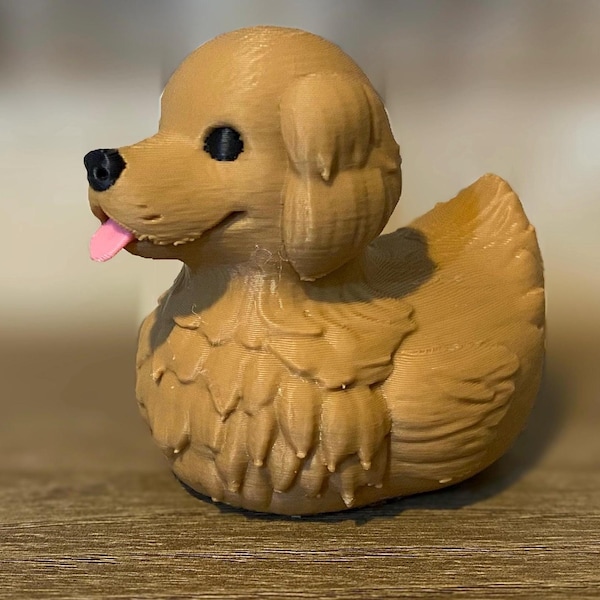 Golden Retriever Duck - 3D Printed Figurine - Car Dashboard Decor - Ducking Gift - Cruises - Collectibles