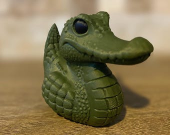 Pato cocodrilo / Figura impresa en 3D / Pato de crucero / Pato para salpicadero / Decoración para salpicadero de coche / Regalo de intercambio de patos / Pato coleccionable