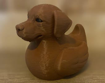 Anatra Labrador color cioccolato / Anatra da cruscotto stampata in 3D / Regalo per amanti del Labrador Retriever / Anatra fuoristrada / Decorazione per cruscotto auto / Anatra avventura /