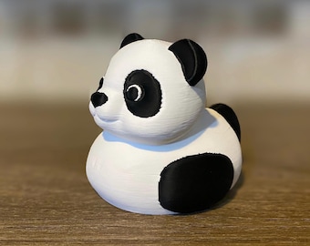 Panda Duck | 3D Printed Figurine | Cruise Duck | Dashboard Duck | Car Dashboard Decor | Duck Exchange Gift | Collectible Duck