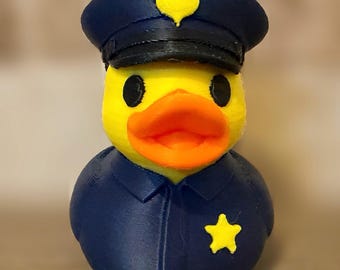 Police Officer Duck - 3D Printed Figurine - Car Dashboard Decor - Ducking Gift - Cruises - Collectibles