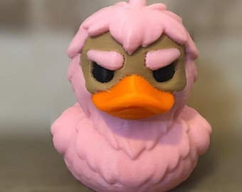 Pato rosa de Big Foot - Figura impresa en 3D - Decoración para el salpicadero del coche - Regalo original - Cruceros - Artículos de colección