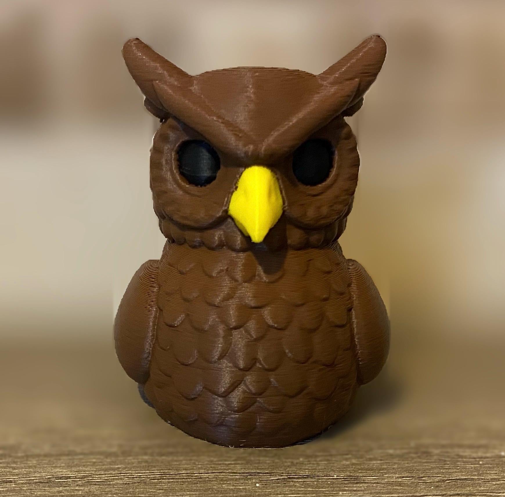 Horned Owl Duck -  3D Printed Figurine - Car Dashboard Decor - Ducking Gift - Cruises - Collectibles