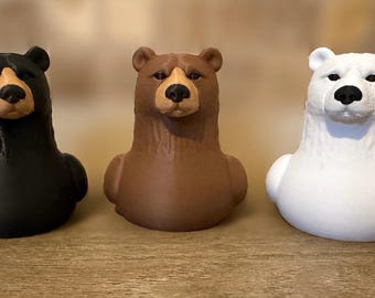 Oso Pato - Figura impresa en 3D - Decoración para el salpicadero del coche - Regalo original - Cruceros - Artículos de colección