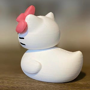 3d Printed Kitty Duck With Pink Sparkle Bow Etsy