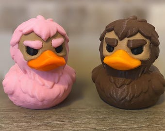 Bigfoot-eendenpaar | Sasquatch-eendenset | 3D-geprinte cryptide-eenden | Grappig cadeau voor stellen | Dashboarddecoratie | Verzamelbeeldjes