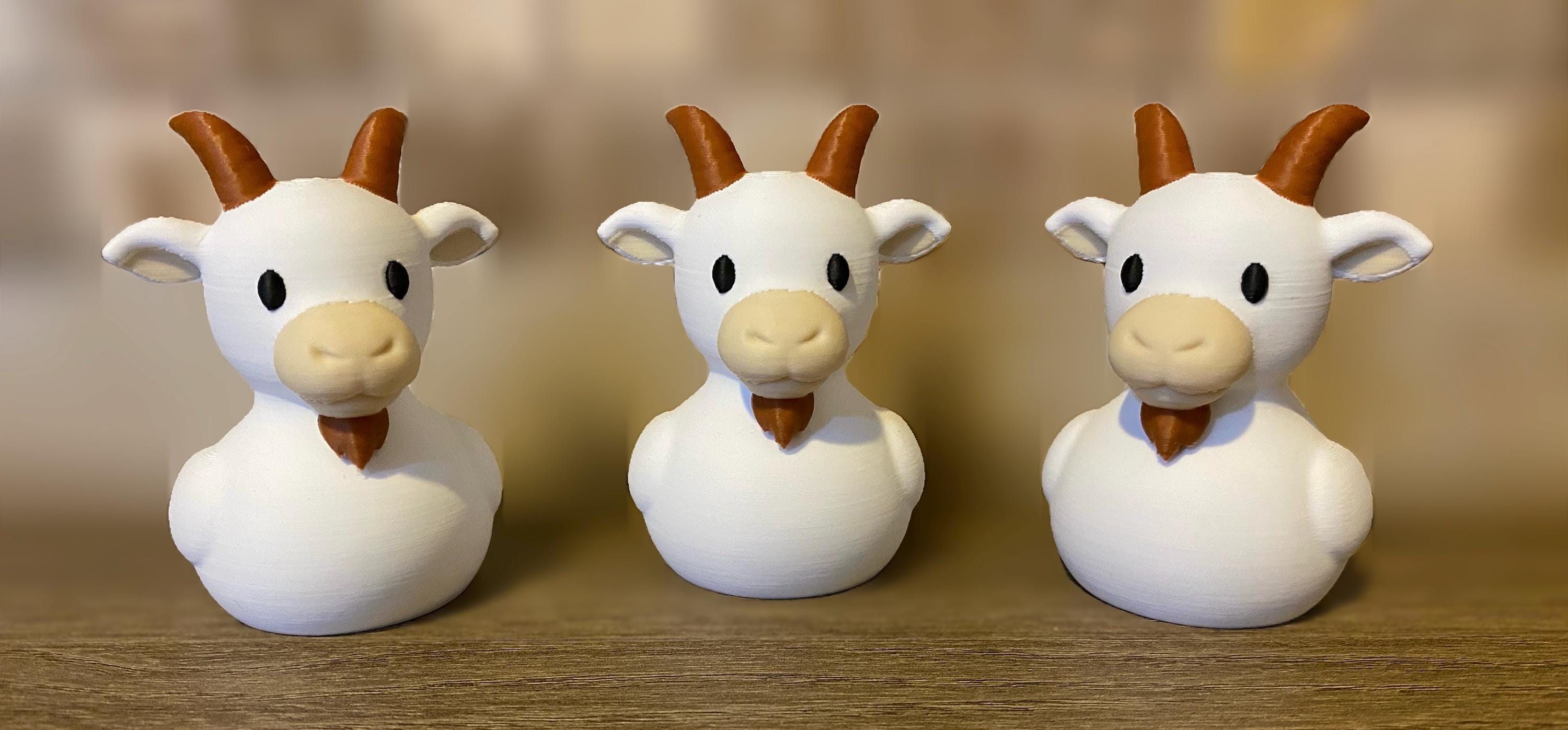 Goat Duck - White - 3D Printed Figurine - Car Dashboard Decor