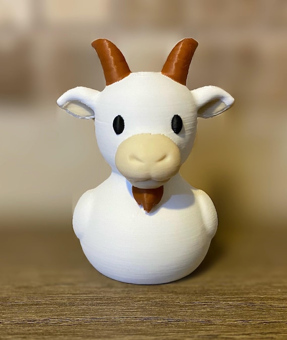Goat Duck - White - 3D Printed Figurine - Car Dashboard Decor
