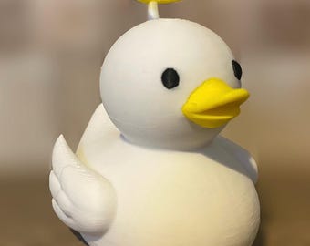 Angel Rubber Duck | 3D Printed Angel Duck Figurine | Cute Guardian Angel Gift | Religious Decor | Collectible Duck | Car Dashboard Decor