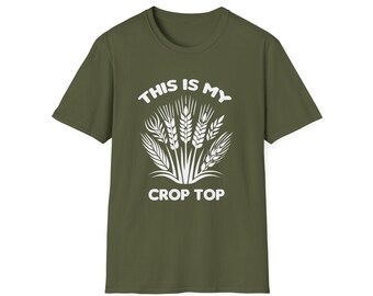 Esta es mi crop top, camisa sarcástica, camisa de granja, vida en la granja, camisa de maíz, crop top, camisa divertida, camisa de granjero, regalo unisex camiseta softstyle