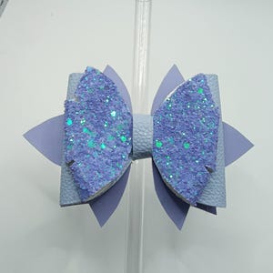 Thin periwinkle Bow straw topper for tumblers