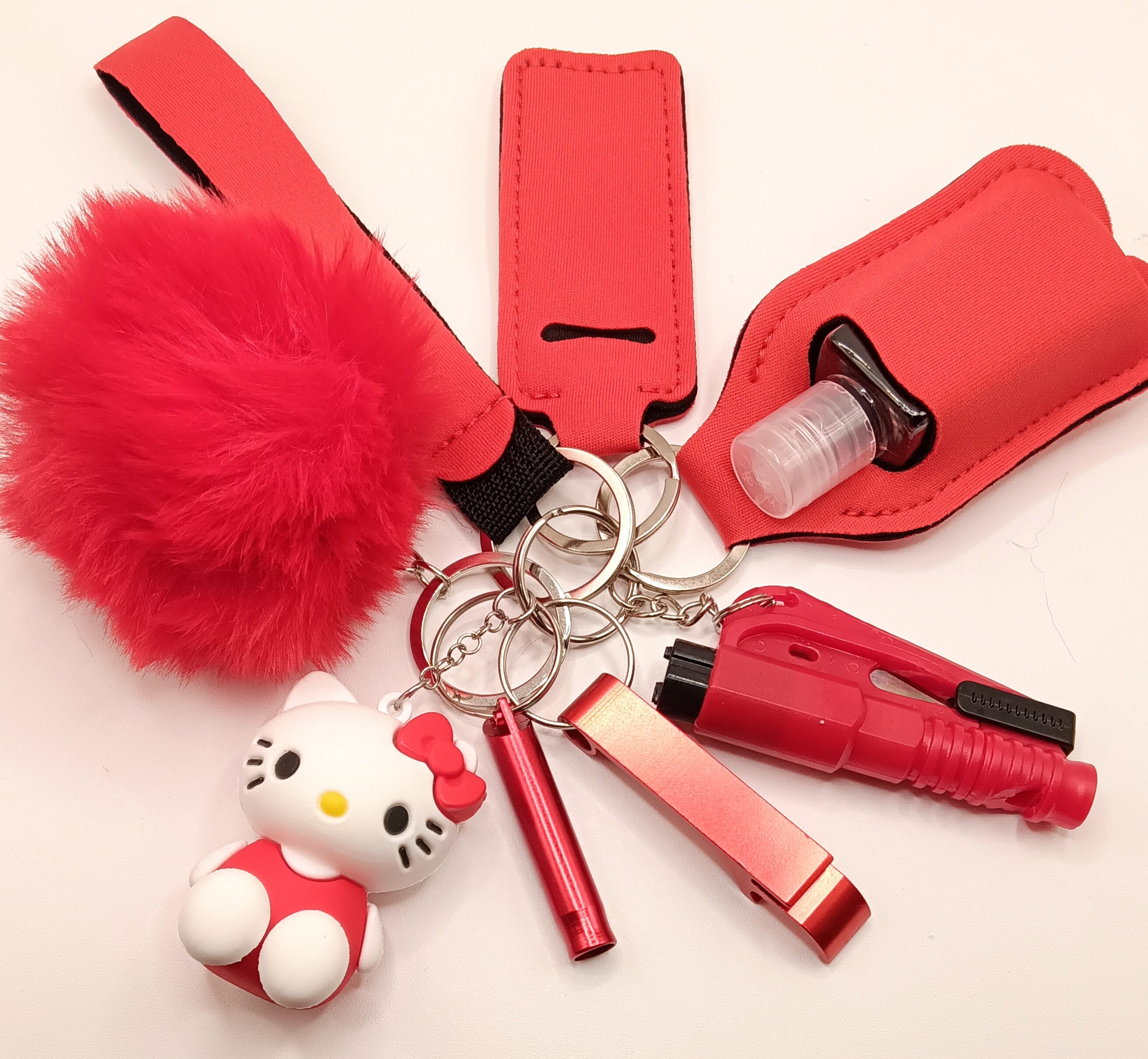 Red Hello Kitty 10 Piece Safety Keychain - Etsy