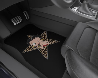 Y2K  Leopard Star Betty Boop Car Mats | Front Floor Mats
