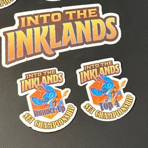 Lorcana Into the Inklands Set Championship Decals Adesivos | Vinil à prova d'água | Campeão | Vice-campeão | 8 principais | Ponto de estrela do rock encantado