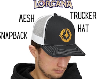 Lorcana Trucker Hat | Gold Logo Mesh Snapback Cap