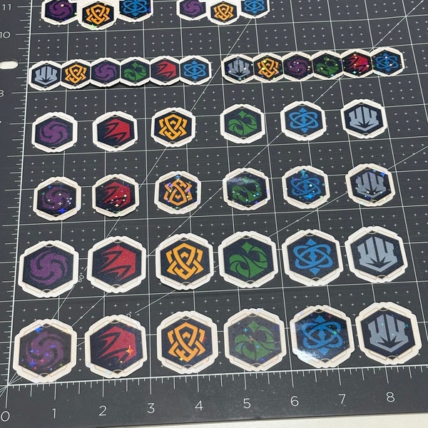 Lorcana Ink Set Decals | Ink Stickers | Amethyst Amber Ruby Steel Sapphire Emerald | Trading Card Game | Waterproof Sticker | Vinyl Decal