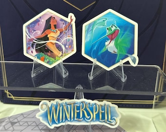 Lorcana Pocahontas & Flit Stickers | Decal Vinyl Water Resistant | Lorcana Winterspell
