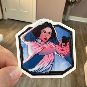 Leia Organa Adesivo | Decalque | Centelha da Rebelião | Star Wars Ilimitado SWU | Princesa desafiadora | Escória de Líder Rebelde | À prova d'água | Vinil
