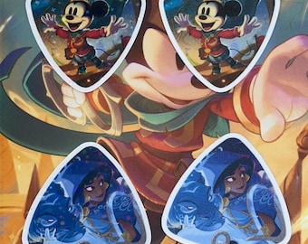 Lorcana Whispers in the Well Play Mat Tube Decals for Monster-style Playmat Tubes | Waterproof Vinyl Stickers | Jasmine | Mickey Mouse