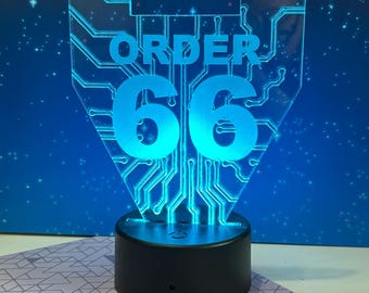 66 LED-Licht | Nachtlicht | Star Wars Fächer | Geheimes Zertifikat | Tolles Geschenk | Zimmer Dekor | Dark Side Lampe | Holo-Effekt | Jedi Säuberung