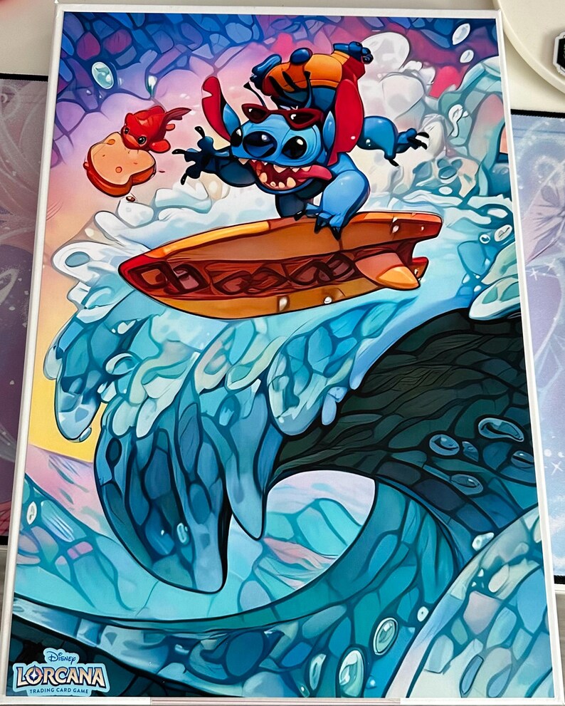 Lorcana Art Print Poster Surfer Stitch Enchanted the First Chapter