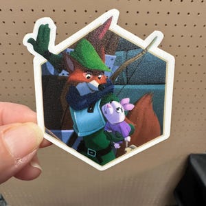Lorcana Robin Hood Champion of Sherwood-sticker | Rise of the Floodborn |  Staal | Leuk cadeau | Prachtig | Waterdichte vinylsticker | Dek: