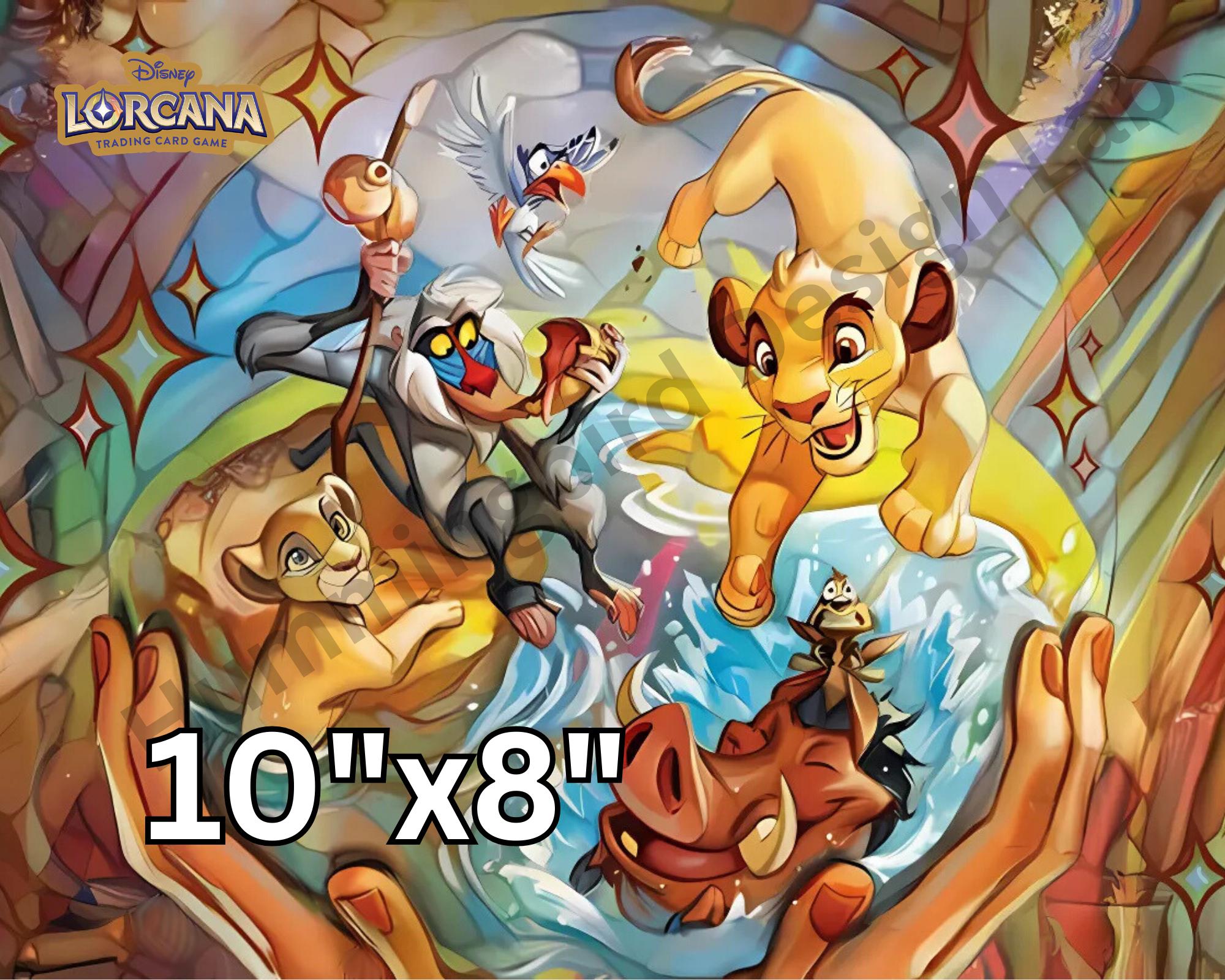 Lorcana It Means No Worries Stained Glass Art Print: Lion King