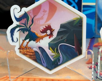 Pegatina/Calcomanía de Lorcana Heihei, el pollo no tan travieso / Mar de azurita / Tarjeta de zafiro / Regalo / Moana divertida / Pegatina de vinilo impermeable / Baraja