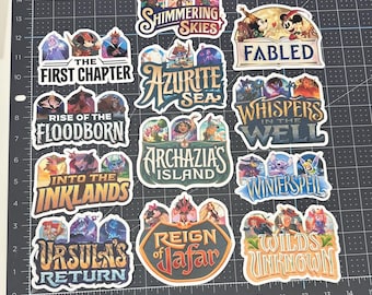 Lorcana Set Graphic Binder Decals | Stickers | First Chapter through Winterspell | Waterproof Vinyl Decals | Organize Binders Boxes