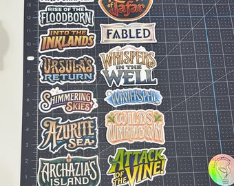 Lorcana Labels - Stickers - Decals | All Sets - The First Chapter through Attack of the Vine | Binders, Card Deck Boxes, Set Organization
