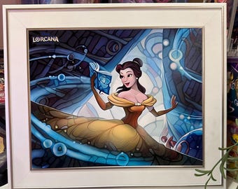 Lorcana Belle Art Print | Stained Glass Effect, TCG Artwork