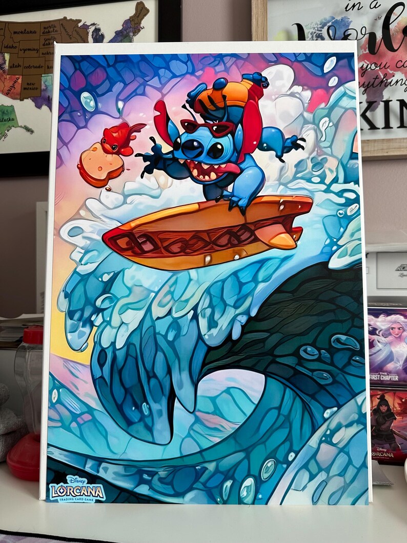 Lorcana Art Print Poster Surfer Stitch Enchanted the First Chapter