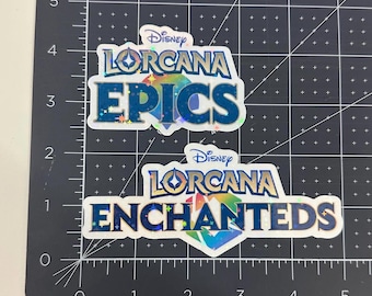 Lorcana Epic and Enchanted Label Vinyl Decal | Sticker | Gift | Great for Trade Binders | Stock Cards | Trading Card Games | Organization