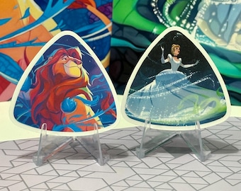 Lorcana Fabled Play Mat Tube Decals for Monster-style Playmat Tubes | Waterproof Vinyl Stickers | Mufasa Ruler Pride| Cinderella Bibbidi