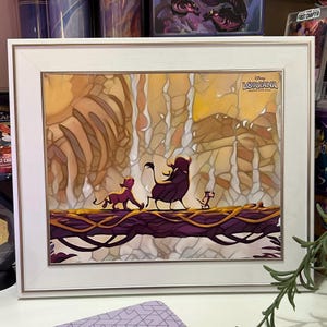 Stampa artistica di Lorcana / Poster / Hakuna Matata / La canzone del primo capitolo / Il Re Leone / Effetto vetrata / Opera d'arte TCG / Decora le tue pareti