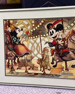 Lorcana Fabled Mickey and Minnie Stained Glass Art Print | Lorcana