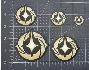 Lorcana Symbol Decals |Stickers | Gold with Black Background | Trading Card Game TCG | Waterproof Vinyl Decal