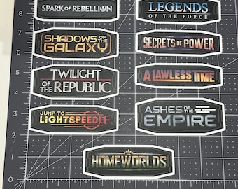 Star Wars Unlimited Set Etiketten/Aufkleber Abziehbilder | SWU Ordner Box Organisation | Funkenrebellion durch Geheimnisse der Macht | TKG Organisieren