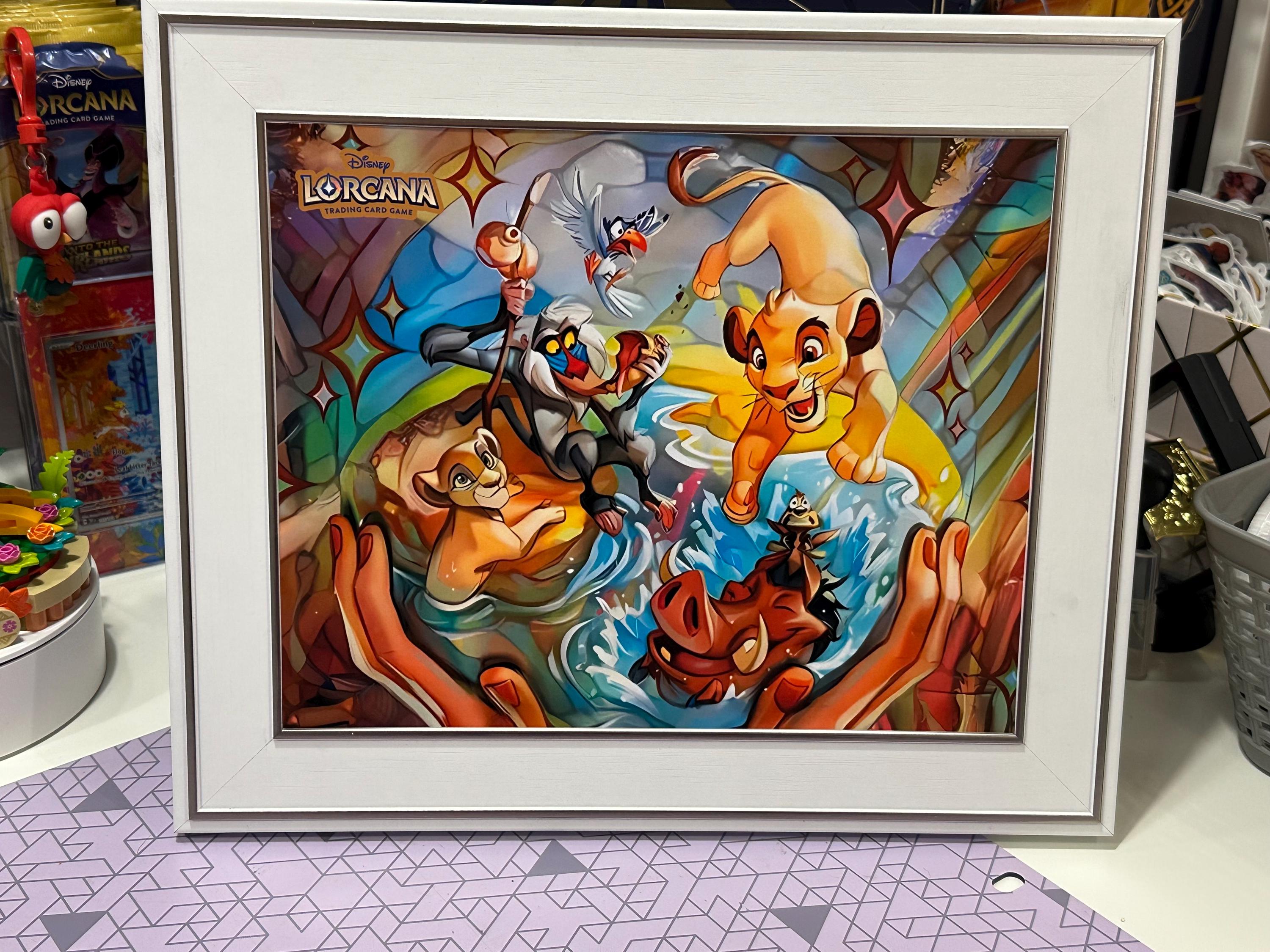 Lorcana It Means No Worries Stained Glass Art Print: Lion King