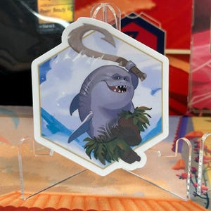 Adesivo Lorcana Maui Meio Tubarão | Decalque | Mar de Azurita | Cartão Rubi | Presente | Engraçado Moana Demi-God | Adesivo de Vinil à Prova D'Água | Deck