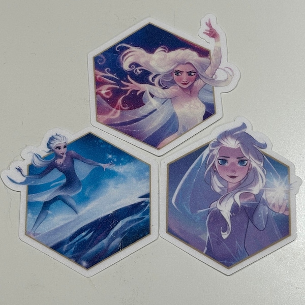 Lorcana Elsa Stickers | Decals | Frozen | Spirit of Winter | Snow Queen | Ice Surfer | Waterproof | Vinyl | Let it Go